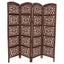 Handmade Fold able 4-Panel Wooden Partition Screen Room Divider, Brown