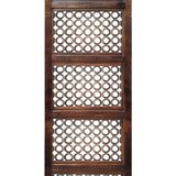 Decorative Mango Wood Wall Panel with See Through Circular Pattern, Brown