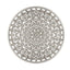 Round Shape Wooden Wall Panel with Ornate Carvings, Washed White