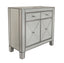 The Urban Port Mirrored Storage Cabinet With 2 Drawers and 2 Doors, Silver & Clear