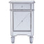 The Urban Port Single Drawer Mirrored Accent Cabinet, Silver & Clear