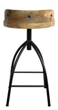 Industrial Style Adjustable Swivel Counter Height Stool With Backrest