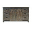 60 Inch Wooden Console with Barn Style Sliding Door Storage,Distressed Brown