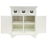 3 Drawer Cottage Style Wooden Cabinet with 2 Door Storage, Antique White and Black