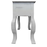 Rustic Wooden Side Accent Table with Cabriole Leg Support, White