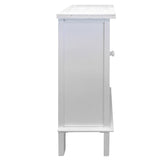 Single Door Wooden Side Accent Table with Drawer Storage, White