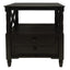 2 Drawer Wooden Side Accent Table with Spindle Design Legs, Cherry Brown