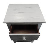 Single Drawer Wooden Side Accent Table with Open Bottom Shelf, White