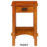 Spacious Mango Wood Nightstand with Slatted Side Panels, Brown