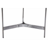 The Urban Port Wooden Round Top Table With 3-Leg Metal Stand, Natural Wood Brown