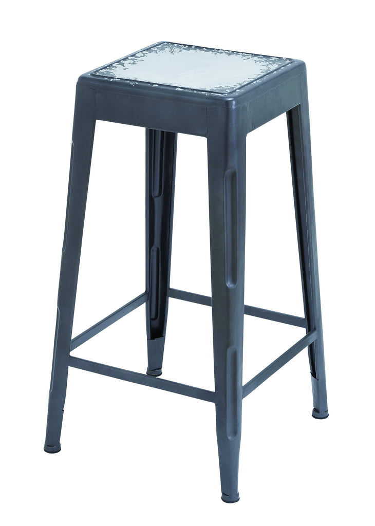 White Bar Stool With Smooth Matte Black Finish