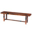 Transitional Style Mango Wood Bench with Block Leg Support, Dark Brown