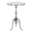 Traditional Style Aluminum Accent Table With Pedestal Base, Silver