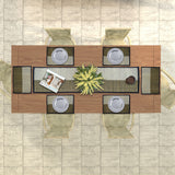 7 Piece Multicolor Sabai Grass Table Runner and Placemats with Woven Pattern