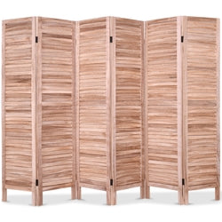 6 Panels Classic Venetian Wooden Slat Room Screen