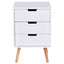 White Wood Side End Table Nightstand