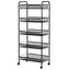 Black / Gray 5-Tier Storage Rack Trolley Cart