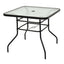 "32"" Patio Tempered Glass Steel Frame Square Table"