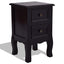 Wood Accent End Nightstand w/ 2 Storage Drawers