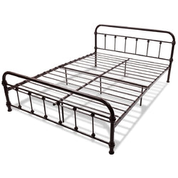 Queen Size Metal Steel Bed Frame with Stable Metal Slats