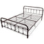 Queen Size Metal Steel Bed Frame with Stable Metal Slats