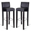 Set of 2 Padded Seat Bar Stool Chair with Solid Wood Legs