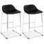 Set of 2 PU Leather Pub Barstools Dining Side Chairs