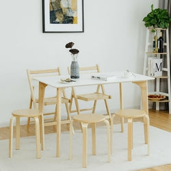 Set of 4 18" Wood Home Backless Dining Chairs