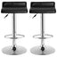 Set of 2 Adjustable PU Leather Backless Bar Stools