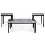 3 pcs Modern Faux Marble Coffee End Table Set