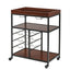 3 Tier Storage Bar Serving Cart with Wine Rack and Glass Holder