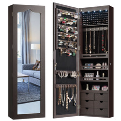 5 LEDs Mirror Jewelry Armoire Wall Door Mounted