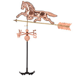 Polished Outdoor Roof Mounted Copper Horse Weathervane
