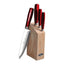 Gibson Calmore 5 Piece Cutlery Set with Rubberwood Block- Red