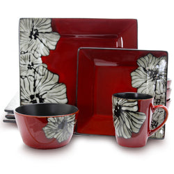 Elama Winter Bloom 16-Piece Dinnerware Set