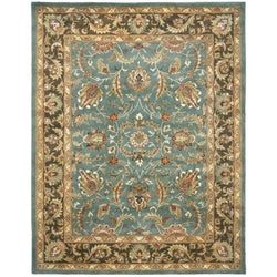 Handmade Heritage Blue/ Brown Wool Rug (9'6 x 13'6)