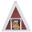 Weatherproof Red A-Frame Wooden Cat House Furniture Shelter with Eave