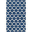 5' x 8' Flat Woven Wool Area Rug Handmade Blue White Trellis Pattern