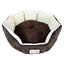 Mocha Beige Round Oval Pet Bed for Small Dogs or Cats