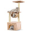 Beige 37 Inch Cat Tree Condo Kitten Play House Scratcher Post