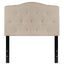 Twin size Beige Fabric Upholstered Button Tufted Headboard