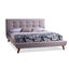 Full size Modern Classic Beige Linen Upholstered Platform Bed with Button Tufted Headboard