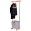 Bamboo Frame Laundry Hamper Basket with Garment Rack Clothes Hanger