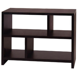 Modern 2-Shelf Bookcase Console Table in Espresso Wood Finish