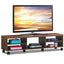 Modern 60-inch Entertainment Center TV Stand in Brown Wood Finish with 6-Wheels