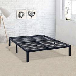 California King Metal Platform Bed Frame with Heavy Duty Slats