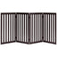 Folding 4-Panel Dog Gate Pet Fence in Brown Wood Finish
