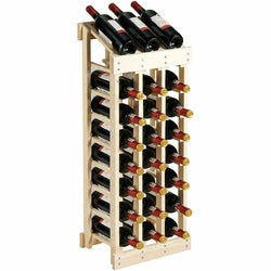 Sturdy Pine Wood Wine Rack Storage Display Shelf Holds 24