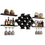Black 5 Piece Wall Mounted Wine Rack Set with Storage Shelves