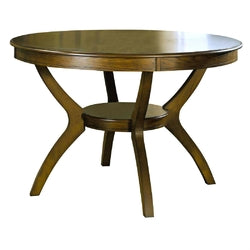 Modern Classic 48-inch Round Dining Table in Dark Walnut Wood Finish